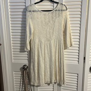 Free people cream lace dress size large